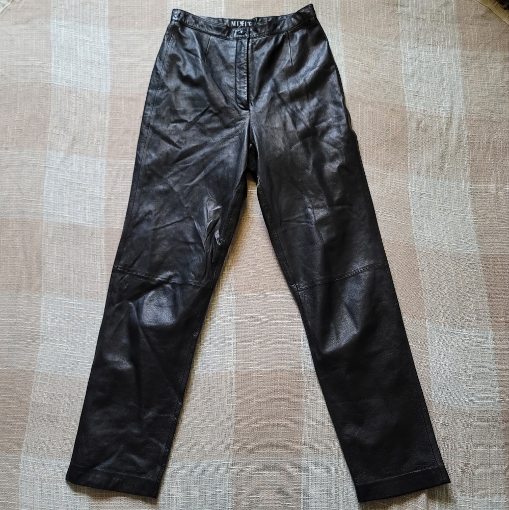 Vintage Alt Mobwife Goth Western Bikercore Festival Rave Black Leather Pants